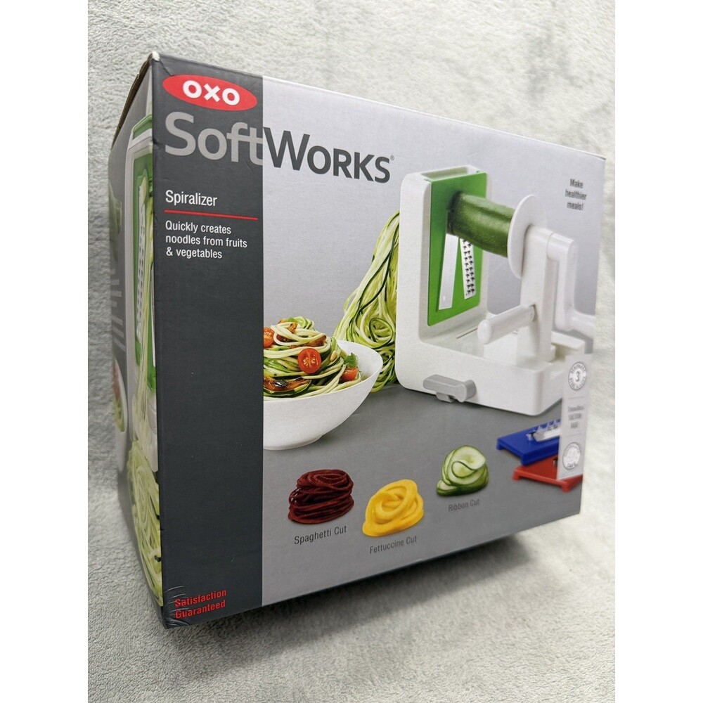 OXO Tabletop Spiralizer 3 Steel Interchangeable Blades Noodle Slicer Spiral Food